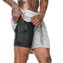 Load image into Gallery viewer, Men&#39;s 2 in 1 Running Shorts Security Pockets Leisure Shorts Quick Drying Sport Shorts Built-in Pockets Hips Hiden Zipper Pockets