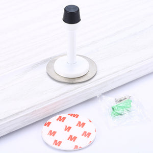 NAIERDI Rubber Wall Mounted Door Stopper Stainless Steel Door Stops Holder Catch Floor Fitting With Screws Bedroom Home Hardware