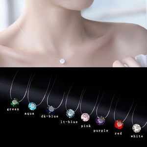 New 1piece 3claws CZ Collar Choker Necklace Invisible Transparent Fishing Line Crystal Silver Pendant Necklace for Women
