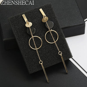 New Fashion Circle Dangle Earrings Metal long Pendientes round earring for women