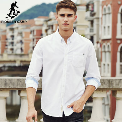 Pioneer Camp casual shirt men brand clothing 2019 new long sleeve slim fit solid male shirt