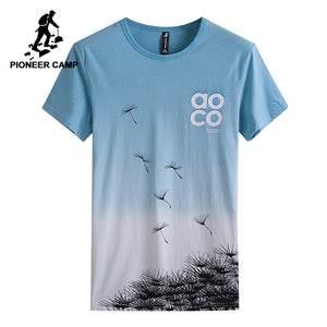 Pioneer Camp fashion Gradient T shirt men brand clothing new design summer T-shirt