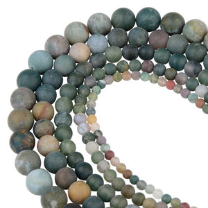 Polish Round Matte Frosted Tiger Eye Turquoises Natural Stone Beads Amazonite Watermelon Loose