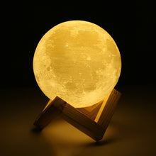 Load image into Gallery viewer, Rechargeable 3D Lights Print Moon Lamp 2 Color
