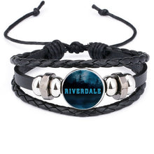 Load image into Gallery viewer, Riverdale Bracelet Men&#39;s Jewelry with Genuine Leather Multilayer Riverdale Pattern Glass Cabochon Charm Beaded Bracelet Bangle