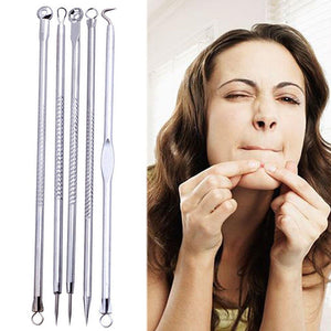 5pcs Pimple Blemish Comedone Acne Extractor Remover Tool Needles Set
