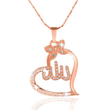 Load image into Gallery viewer, SONYA Arabic Women Gold-color Muslim Islamic God Allah Charm Pendant Necklace Jewelry Ramadan Gift Copper Chain Necklace