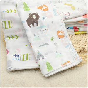 10PCS Baby Feeding Towel Teddy Bear Bunny Dot Chart Printed Children