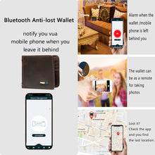 Load image into Gallery viewer, Smart Bluetooth Wallet Tracker Genuine Leather Men Wallets Finder