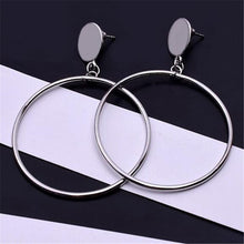 Load image into Gallery viewer, Simple fashion gold color Silver plated geometric big round earrings for women