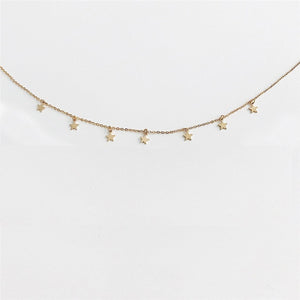 Star Necklace Women Choker Kolye Gold Silvery Moon Necklaces Boho Pendants Collier