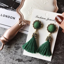 Load image into Gallery viewer, Tiny Tassel Earrings for Women Fashion Jewelry Vintage Velvet Ball Statement Fringed