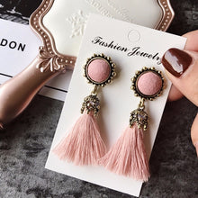 Load image into Gallery viewer, Tiny Tassel Earrings for Women Fashion Jewelry Vintage Velvet Ball Statement Fringed