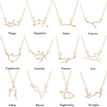 Load image into Gallery viewer, Todorova Star Zodiac Sign 12 Constellation Necklaces &amp; Pendants Choker Necklaces for Women Long