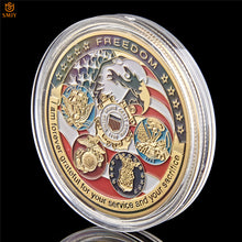Load image into Gallery viewer, USA Navy USAF USMC Army Coast Guard American Free Eagle Totem Gold Military Medal Challenge Coin Collection
