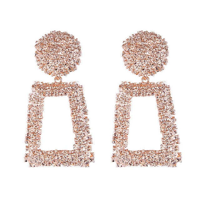 USTAR Big Drop Earrings for Women Geometric Statement Earrings female 2018 Fashion