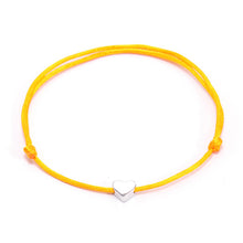 Load image into Gallery viewer, VEKNO Gold Color Heart Bracelet Silver Handmade Jewelry Multicolor Rope Adjustable String