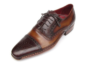 Paul Parkman Men's Captoe Oxfords Brown Shoes (ID#5032-BRW)