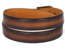 Load image into Gallery viewer, PAUL PARKMAN Men&#39;s Leather Belt Hand-Painted Brown and Camel (ID#B01-BRWCML)