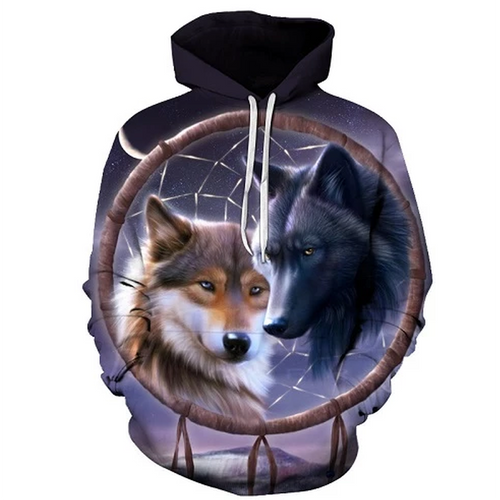 Dreamcatcher Wolf 3D Sweatshirt, Hoodie, Pullover