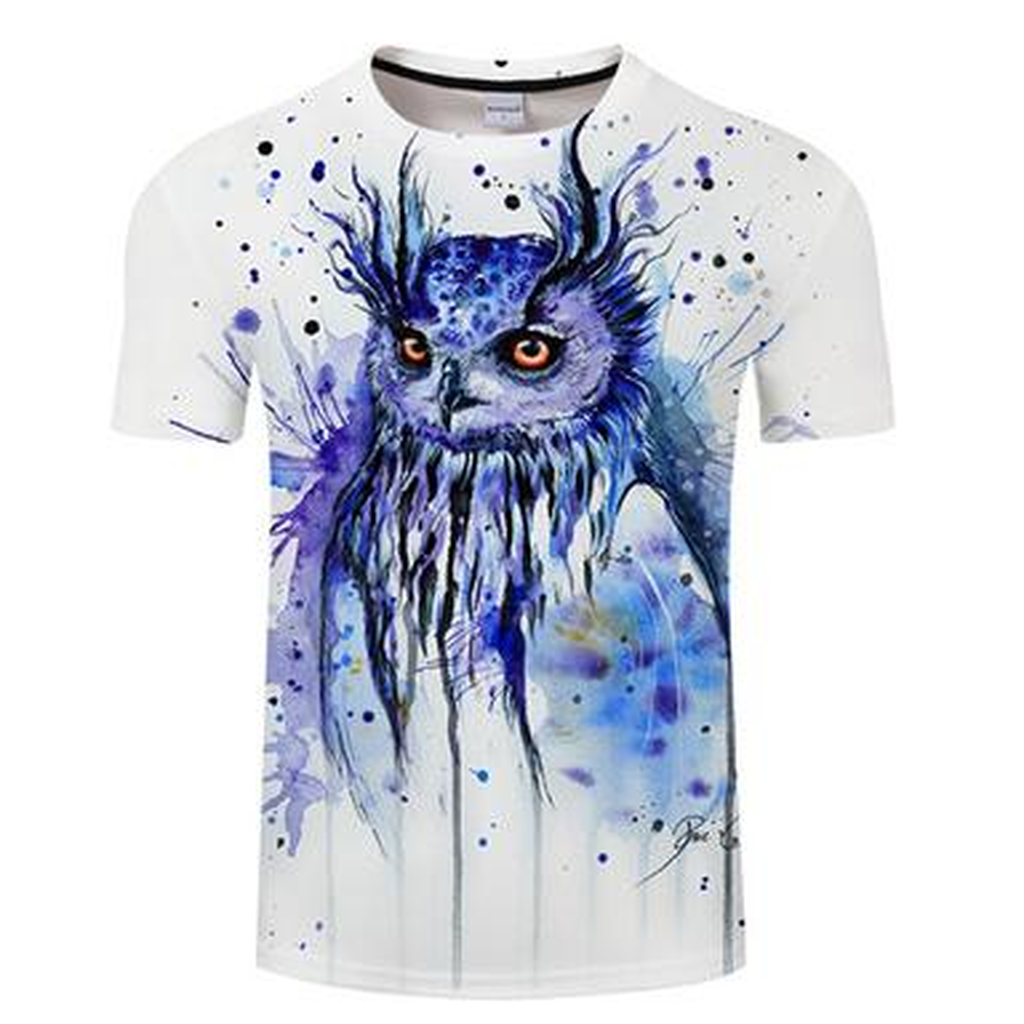 Watercolored Owl The Night King 3D T-Shirt