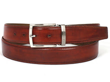 Load image into Gallery viewer, PAUL PARKMAN Men&#39;s Leather Belt Hand-Painted Reddish Brown (ID#B01-RDH)