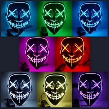 Charger l\&#39;image dans la visionneuse de la galerie, Led Mask Halloween Party Masque Masquerade Masks Neon Maske Light Glow In The Dark Mascara Horror Maska Glowing Masker Purge