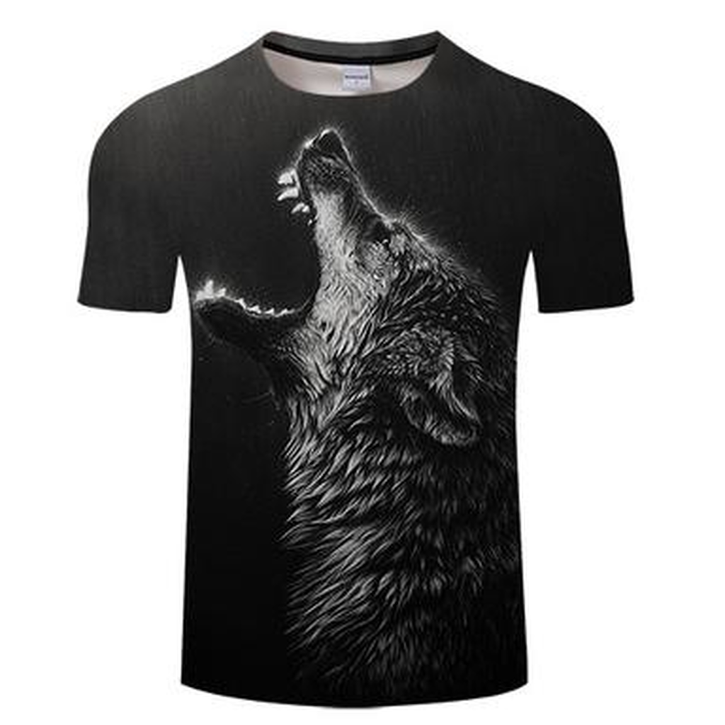 Black Lonely Wolf 3D T-Shirt