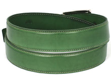 Charger l\&#39;image dans la visionneuse de la galerie, PAUL PARKMAN Men&#39;s Leather Belt Hand-Painted Green (ID#B01-LGRN)
