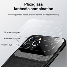 Charger l\&#39;image dans la visionneuse de la galerie, Business style Cases for iPhone 12 11 7 8 6 6S Plus XR Pro XS Max PU Leather Tempered Glass Phone Back Cover