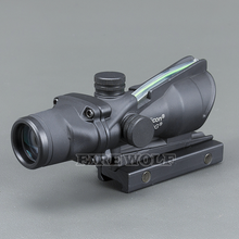 Charger l\&#39;image dans la visionneuse de la galerie, Trijicon Black Tactical 4X32 Scope Sight Real Fiber Optics Green Illuminated Tactical Riflescope with 20mm Dovetail for Hunting