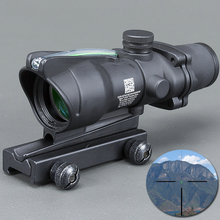 Load image into Gallery viewer, Trijicon Black Tactical 4X32 Scope Sight Real Fiber Optics Green Illuminated Tactical Riflescope with 20mm Dovetail for Hunting