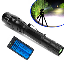 Charger l\&#39;image dans la visionneuse de la galerie, 990000LM Camping Flashlight Zoomable Upgraded Tactical T6 LED Torch Rechargeable 5 Modes 2x 18650 Battery + Charger