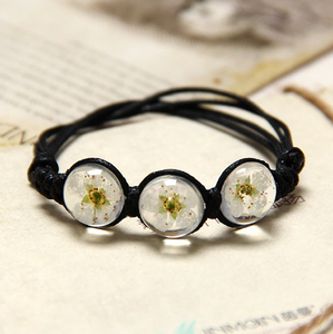 Bohemian hand-woven crystal bracelet four-leaf clover