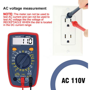 Digital Multimeter with Ohm Volt Amp and Diode Voltage Tester Meter Continuity Test (Dual Fused for Anti-Burn)