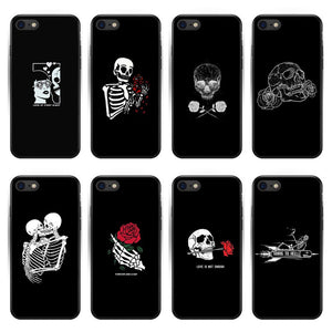 black skeleton A god of death Soft TPU Phone Case For iPhone 5 5S SE 6 6S Plus 7 7 Plus 8 8 Plus X XS transparent Silicone Cover