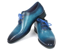 Load image into Gallery viewer, Paul Parkman Men&#39;s Blue &amp; Navy Medallion Toe Oxfords (ID#VN82BL)