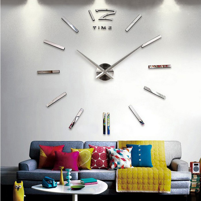 Modern Wall Clock Watch Clocks 3D DIY Acrylic Nirror Stickers Living Room Quartz Needle Europe Horloge Home Office Decor Christmas Gift