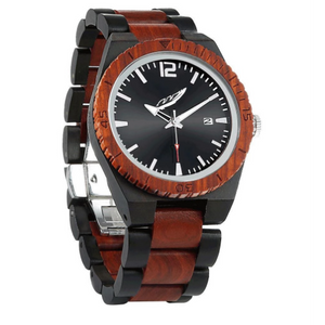 Men's Personalized Engrave Ebony & Rosewood Watches - Free Custom Engraving