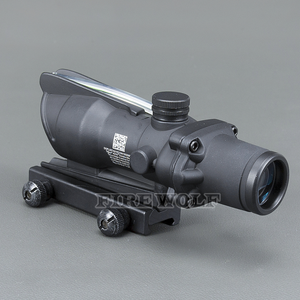 Trijicon Black Tactical 4X32 Scope Sight Real Fiber Optics Green Illuminated Tactical Riflescope with 20mm Dovetail for Hunting