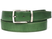 Charger l\&#39;image dans la visionneuse de la galerie, PAUL PARKMAN Men&#39;s Leather Belt Hand-Painted Green (ID#B01-LGRN)