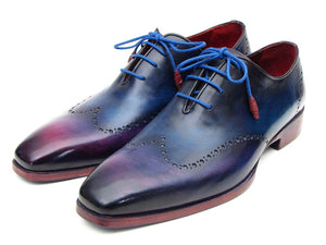 Paul Parkman Men's Blue & Purple Wingtip Oxfords (ID#084VX55)