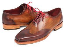 Load image into Gallery viewer, Paul Parkman Men&#39;s Wingtip Oxford Goodyear Welted Brown &amp; Camel (ID#81BRW74)