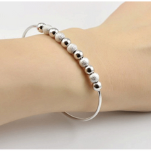 Load image into Gallery viewer, Silver Ball Cuff Bangle (Ships From USA)