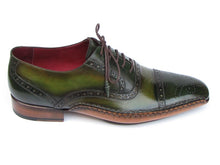 Load image into Gallery viewer, Paul Parkman Men&#39;s Side Handsewn Captoe Oxfords Green (ID#5032-GREEN)