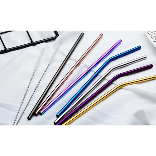 Stainless Steel Straws with Brush (8-Pack) (Ships From USA)