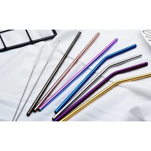 Stainless Steel Straws with Brush (8-Pack) (Ships From USA)