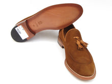Load image into Gallery viewer, Paul Parkman Men&#39;s Tassel Loafer Tobacco Suede Shoes (ID#087-TAB)