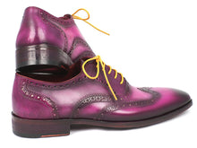 Load image into Gallery viewer, Paul Parkman Men&#39;s Wingtip Oxfords Lilac Handpainted Calfskin (ID#228-LIL)
