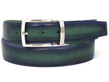 Charger l\&#39;image dans la visionneuse de la galerie, PAUL PARKMAN Men&#39;s Leather Belt Dual Tone Blue &amp; Green (ID#B01-BLU-GRN)